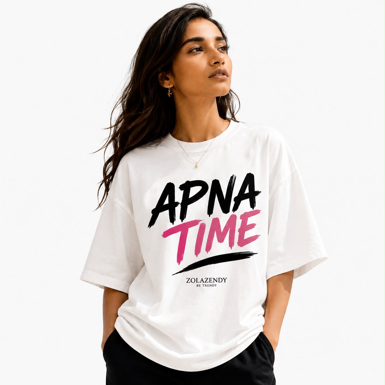 ZOLAZENDY" APNA TIME" OVERSIZE T-SHIRT - Image 1